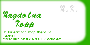 magdolna kopp business card